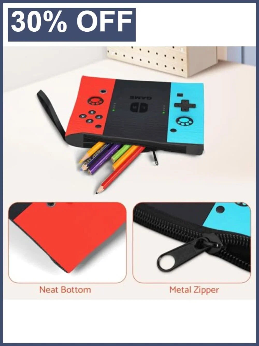 Boys School Backpack Set - Kids Gamer Bookbag with Lunch Box and Pencil Case,